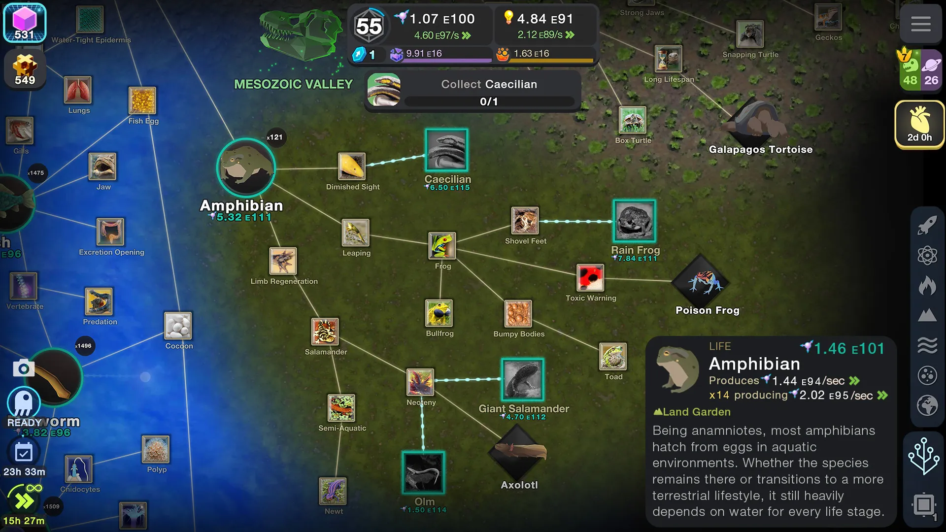 Snapshot of the Amphibian Tree in the Cell to Singularity video game